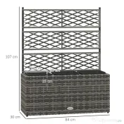 Outsunny Jardinieră de Gradină Autoportantă, Pat de Flori pentru Plante Cățărătoare, Design Modern, 84x30x107cm, Gri Deschis | Aosom Romania 