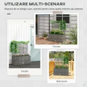 Outsunny Jardinieră de Gradină Autoportantă, Pat de Flori pentru Plante Cățărătoare, Design Modern, 84x30x107cm, Gri Deschis | Aosom Romania 