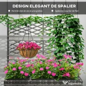 Outsunny Jardinieră de Gradină Autoportantă, Pat de Flori pentru Plante Cățărătoare, Design Modern, 84x30x107cm, Gri Deschis | Aosom Romania 
