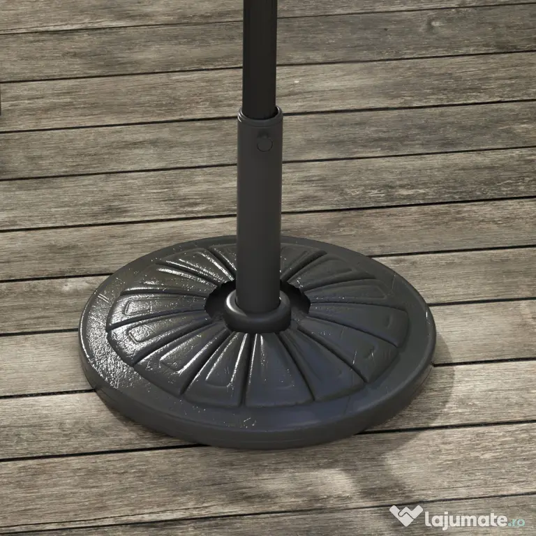 Outsunny Suport 13kg din Ciment pentru Umbrelă Soare, Bază Rotundă Rezistentă 48mm, Negru | Aosom Romania
