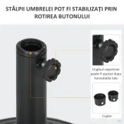 Outsunny Suport 13kg din Ciment pentru Umbrelă Soare, Bază Rotundă Rezistentă 48mm, Negru | Aosom Romania 