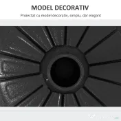 Outsunny Suport 13kg din Ciment pentru Umbrelă Soare, Bază Rotundă Rezistentă 48mm, Negru | Aosom Romania 