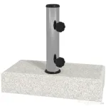 Outsunny Bază pentru umbrelă de grădină 25kg pentru tije de Ø32mm, Ø38mm și Ø48mm, din granit și oțel inoxidabil, 45x22.5x40 cm, gri