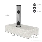 Outsunny Baza Umbrelă Gradină 25kg Granit Oțel Inoxidabil pentru Stâlpi Ø32-48mm | Aosom Romania