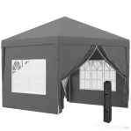 Outsunny Pavilion de Exterior 3x3 m Pliabil cu 4 Panouri Laterale, din Oțel și Material Oxford Gri