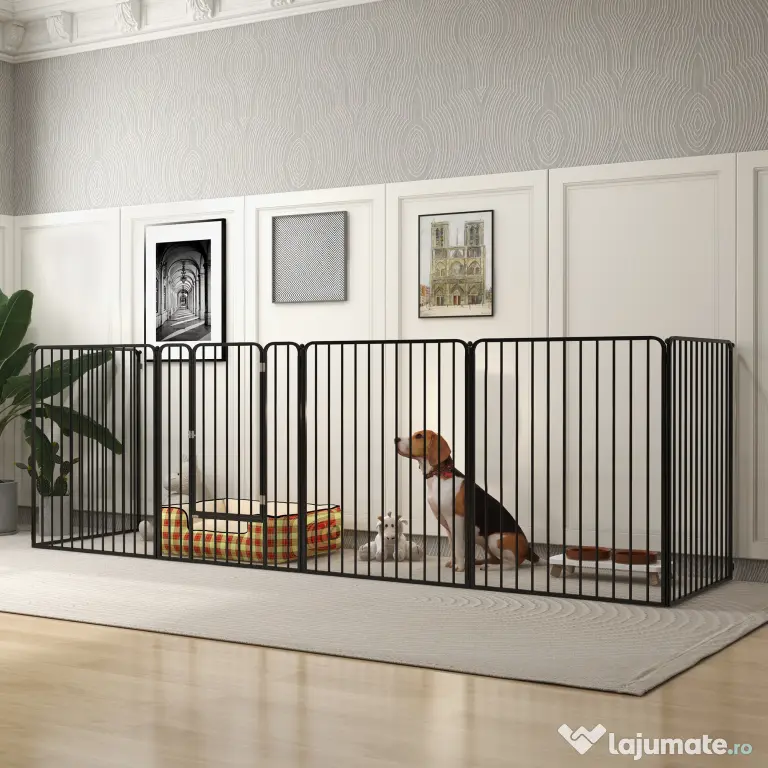 PawHut Tarc de joaca rezistent pentru caini, din 6 panouri | Aosom Romania