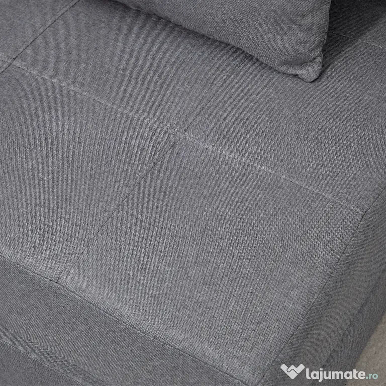 HOMCOM Fotoliu Pliabil Convertibil în Pat Single cu Pernă Inclusă, 70x70x61 cm, Gri | Aosom Romania