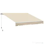 Outsunny Copertină pentru Exterior, Copertină Rulantă pentru Uși și Ferestre cu Deschidere cu Manivelă, 360x250 cm, Cremă | Aosom Romania