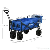 Outsunny Carucior pliabil pentru exterior cu geanta frigorifica d 