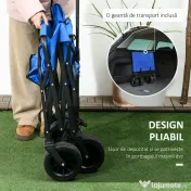 Outsunny Carucior pliabil pentru exterior cu geanta frigorifica d 