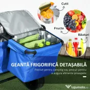 Outsunny Carucior pliabil pentru exterior cu geanta frigorifica d 