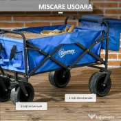 Outsunny Carucior pliabil pentru exterior cu geanta frigorifica d 