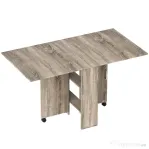 HOMCOM Masă Extensibilă cu 2 Rafturi Inferioare pentru Max 6 Persoane, din Lemn 140x75x74 cm, Gri