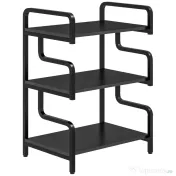 HOMCOM, Raft pentru Imprimantă, cu 3 Niveluri, PAL, Oțel, 55cm x 40cm x 77cm, Negru