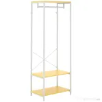 HOMCOM Cuier Mobil 2 în 1 cu Raft pe 2 Niveluri, din Oțel și PAL, 60x40x167.5 cm