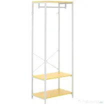 HOMCOM Suport 2 în 1 pentru Haine cu Depozitare Pantofi, Șină Suspendată și 2 Rafturi de Depozitare, 60x40x167.5 cm, Natural | Aosom Romania