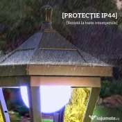 Outsunny Lampă de Grădină cu Autonomie de 6 ore și Sistem de Fixare la Sol, din ABS și Policarbonat, 15x15x127 cm, Negru 