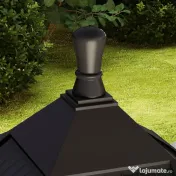 Outsunny Lampă de Grădină cu Autonomie de 6 ore și Sistem de Fixare la Sol, din ABS și Policarbonat, 15x15x127 cm, Negru 