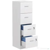 HOMCOM Sertar 4 Încuietoare A4 Alb | Aosom Romania 