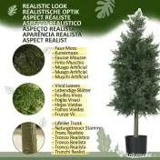 HOMCOM Arbori Topiari de Cedru Artificial, Set de 2 Plante Artificiale în Ghivece, Plante Decorative, 38x12.5x90 cm, Verde | Aosom Romania 