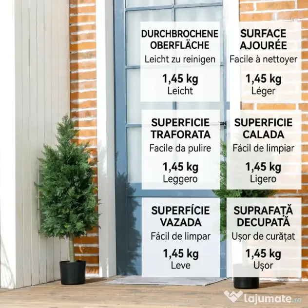 HOMCOM Arbori Topiari de Cedru Artificial, Set de 2 Plante Artificiale în Ghivece, Plante Decorative, 38x12.5x90 cm, Verde | Aosom Romania