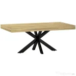 HOMCOM Măsuță de Cafea Stil Industrial din Lemn și Oțel, 110x60x45 cm, Negru și Culoare Lemn