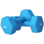 SPORTNOW Set 2 Gantere Hexagonale de 2x6kg din Metal și Plastic cu Mâner Antiderapant, 22x10x10 cm, Albastru