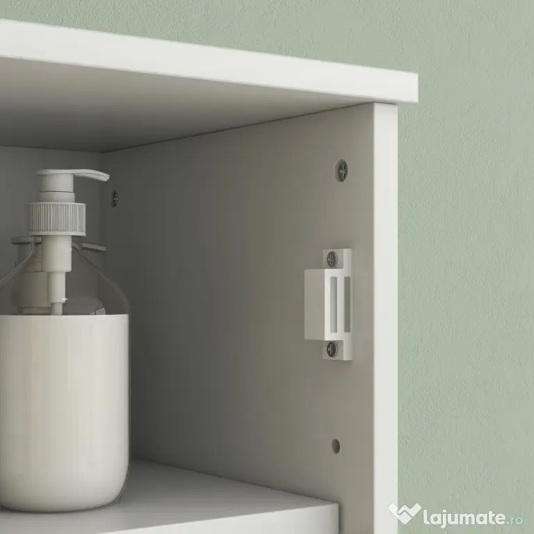 HOMCOM Mobilier Coloană Depozitare Baie bicolore, 2 dulapuri cu raft reglabil și 2 nișe, 35L x 30A x 170Î cm | Aosom Romania