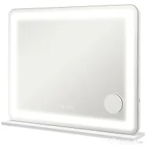 HOMCOM Oglindă pentru Machiaj cu LED-uri Reglabile, Mărire 10x, Priză USB și Comenzi Touch, 80x62x14cm