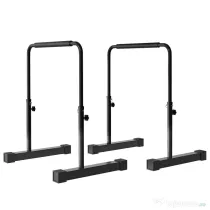 SPORTNOW Set 2 Bare pentru Dips Reglabile pe 4 Înălțimi cu Mânere Antiderapante, 70x50x80-105 cm, Negru | Aosom Romania