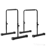 SPORTNOW Set 2 Bare pentru Dips Reglabile pe 4 Niveluri de Înălțime, cu Mânere Antialunecare, Oțel, 70x50x80-105 cm, Negru