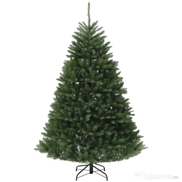HOMCOM Brad artificial de Crăciun de 195 cm cu 1838 de ramuri și bază din oțel pentru interior, verde