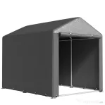 Outsunny Depozit Unelte și Cort Garaj pentru Biciclete și Motociclete cu Acoperire Anti-UV, 1,6x2m, Gri Închis