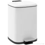 HOMCOM Coș de gunoi de 12L cu pedală și închidere silențioasă, din metal și PP, 24.5x32x34.5 cm, alb