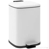 HOMCOM Coș de gunoi de 12L cu pedală și închidere silențioasă, din metal și PP, 24.5x32x34.5 cm, alb
