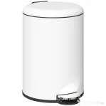 HOMCOM Coș de gunoi cu pedală 20L, capac cu închidere lentă, din metal și PP, 36x30x44.5 cm, crem