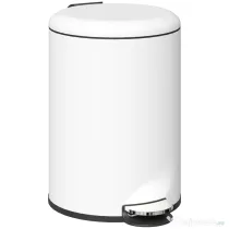 HOMCOM Coș de gunoi cu pedală 20L, capac cu închidere lentă, din metal și PP, 36x30x44.5 cm, crem