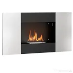 HOMCOM Șemineu Bioetanol 0,9L de Perete din Oțel Inoxidabil, 100x15x54 cm, Negru și Argintiu