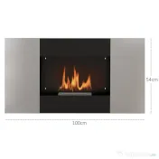 HOMCOM Șemineu pe Bioetanol de 0,9L pentru Durată de 3,3 ore, Bioșemineu Încastrabil din Oțel și Sticlă, 100x15x54 cm, Negru | Aosom Romania