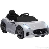 AIYAPLAY Mașină Electrică pentru Copii 3-5 Ani cu 2 Motoare, Telecomandă și Muzică, 98x59x43 cm, Gri | Aosom Romania