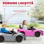 AIYAPLAY Mașină Electrică pentru Copii 3-5 Ani cu 2 Motoare, Telecomandă și Muzică, 98x59x43 cm, Gri | Aosom Romania 