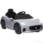 AIYAPLAY Mașină pentru Copii 12V Maserati Gran Turismo Folgore cu Telecomandă, Vârsta 3-5 Ani, Gri
