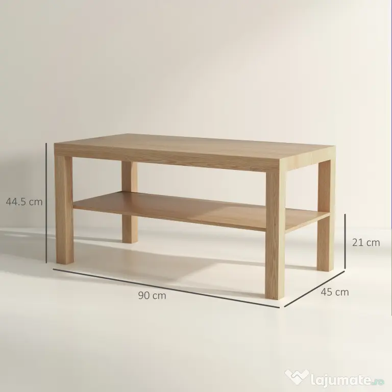 HOMCOM Tavă Cafea Modernă Noce 90x45 | Aosom Romania