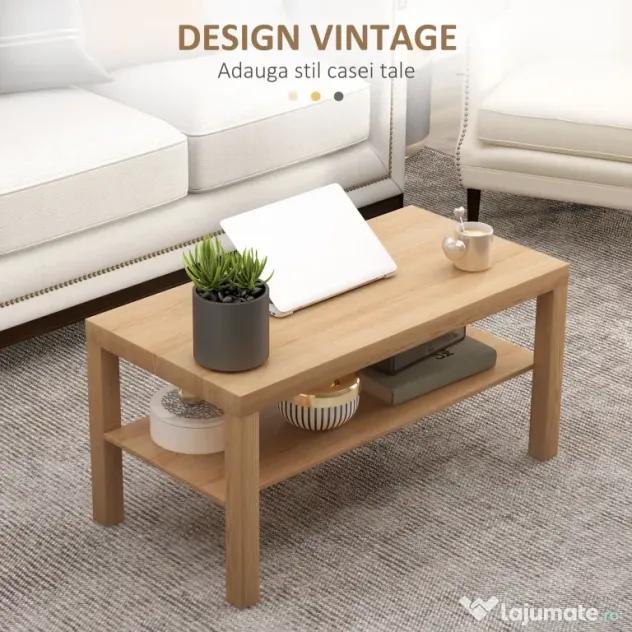 HOMCOM Tavă Cafea Modernă Noce 90x45 | Aosom Romania