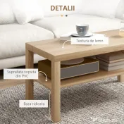 HOMCOM Tavă Cafea Modernă Noce 90x45 | Aosom Romania