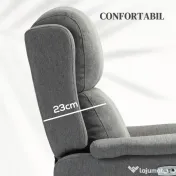 HOMCOM Fotoliu Electric cu Suport pentru Picioare și Priză USB, Fotoliu Rabatabil la 160°, 77x91x106 cm, Gri Deschis | Aosom Romania