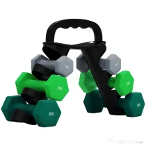 SPORTNOW Set de Gantere de Sală cu Suport Pliabil, 2x1 kg, 2x2 kg, 2x3 kg, Gantere Hexagonale de Metal cu Mâner, Antrenament Fitness Acasă, Multicolor | Aosom Romania