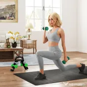 SPORTNOW Set de Gantere de Sală cu Suport Pliabil, 2x1 kg, 2x2 kg, 2x3 kg, Gantere Hexagonale de Metal cu Mâner, Antrenament Fitness Acasă, Multicolor | Aosom Romania