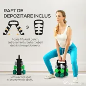 SPORTNOW Set de Gantere de Sală cu Suport Pliabil, 2x1 kg, 2x2 kg, 2x3 kg, Gantere Hexagonale de Metal cu Mâner, Antrenament Fitness Acasă, Multicolor | Aosom Romania