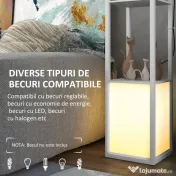 HOMCOM Lampă de Podea Modernă cu 2 Abajururi și 2 Rafturi, Lampă de Podea cu Întrerupător de Picior, 26x26x156 cm, Alb | Aosom Romania